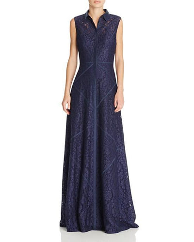 Aidan Mattox - Lace Long Dress 54473060 in Blue