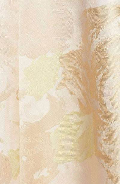 Adrianna Papell - 41889270 Tea-Length Jacquard Floral Print Dressin Neutral