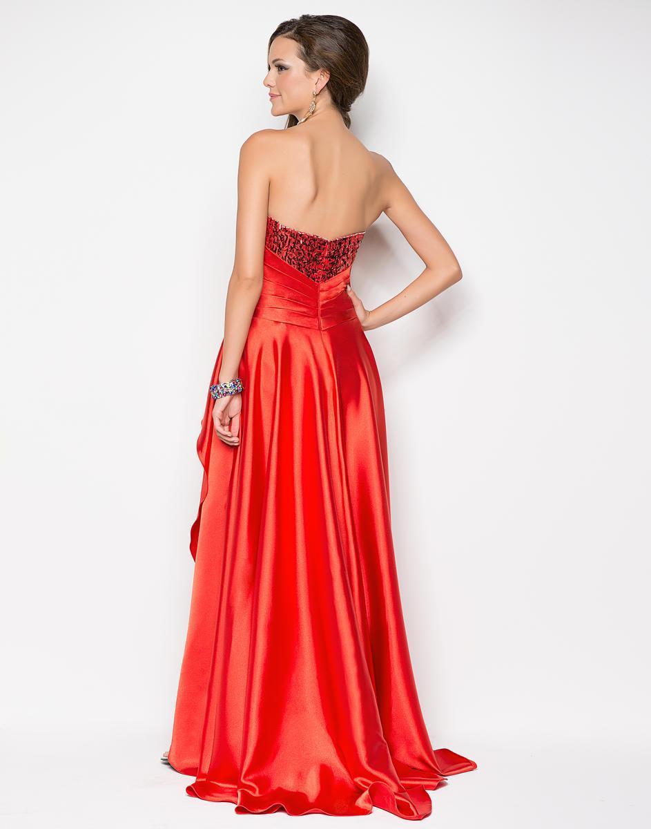 Blush - 9508 Brooch Accented Sweetheart High-Low Gown Special Occasion Dress
