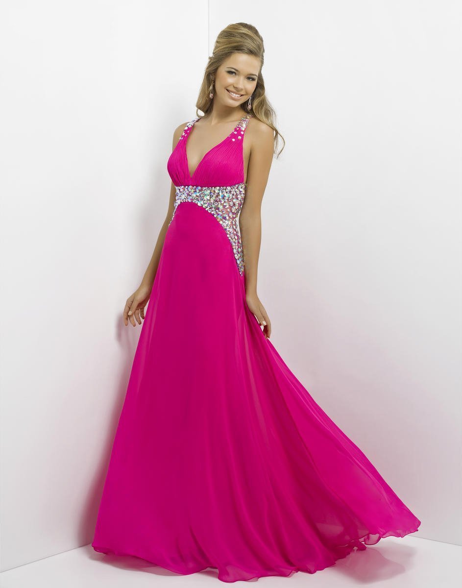 Blush by Alexia Designs - 9708 Sleeveless V-Neck Pleated Long Dress Special Occasion Dress