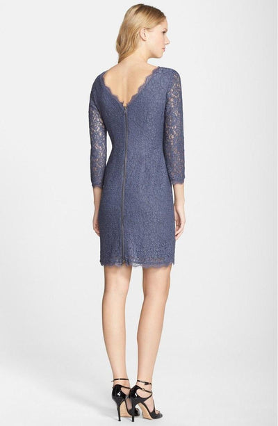 Adrianna Papell - Quarter Length Sleeve Lace Dress 41864780 in Gray