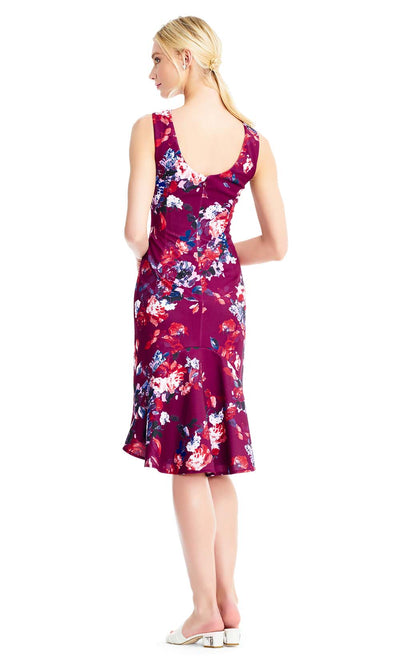 Adrianna Papell - AP1D102390 Floral Print Sheath Dress In Multi-Color