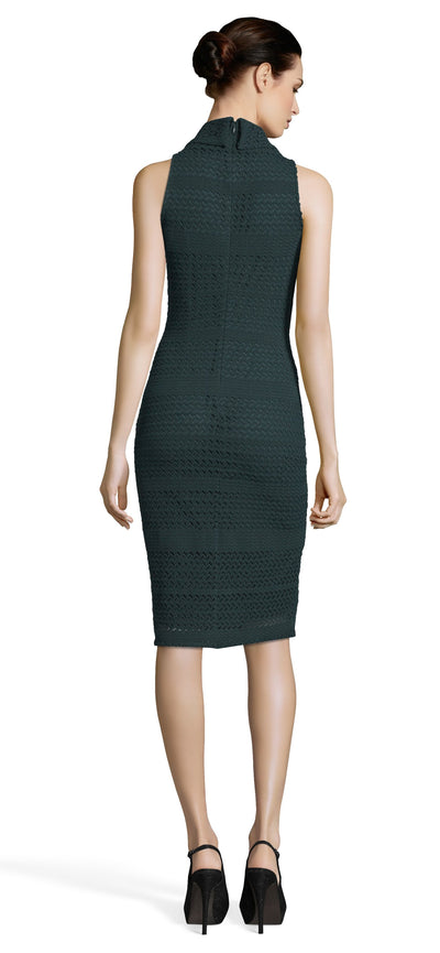 Adrianna Papell - AP1D102617 Cowl High Neck Fitted Cocktail Dress In Green