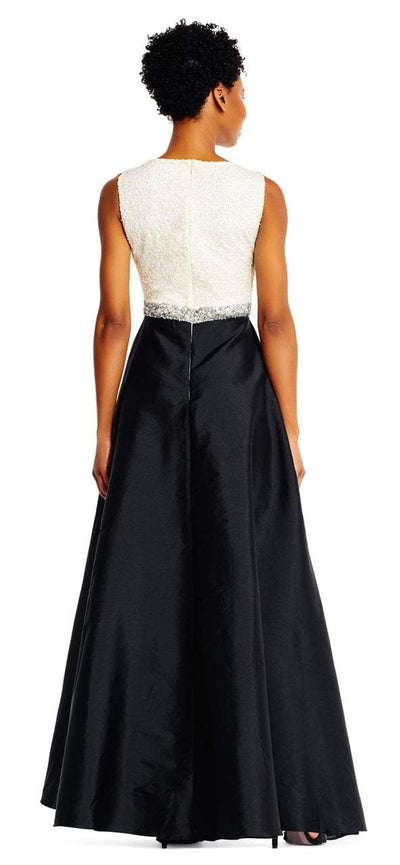 Adrianna Papell - Two Toned Embellished Gown AP1E201225 in White and Black