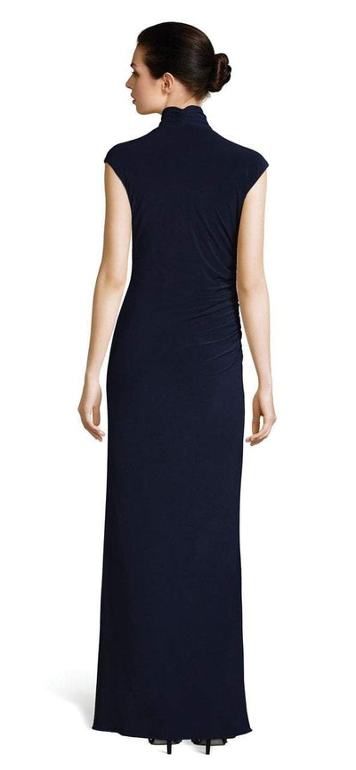 Adrianna Papell - AP1E202962 Cowl Fitted Evening Dress in Blue