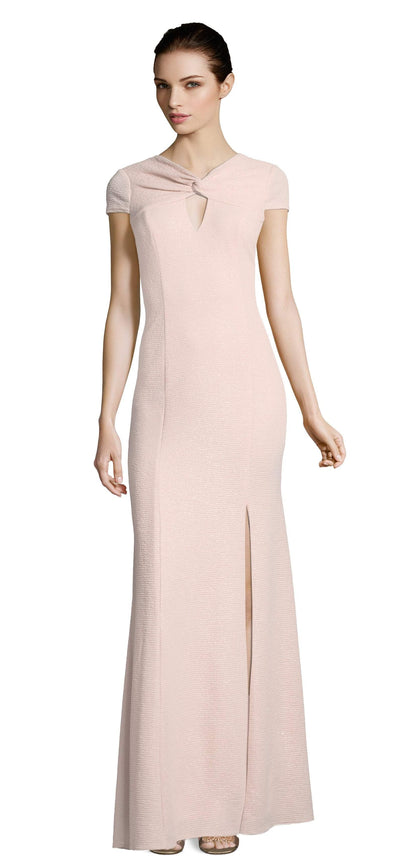 Adrianna Papell - AP1E203510 Crossed Front Keyhole Trumpet Dress In Pink