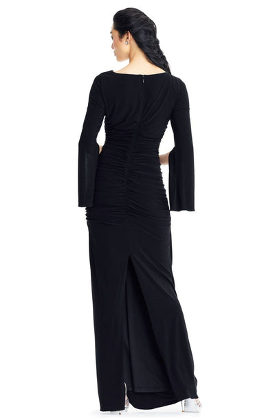 Adrianna Papell - AP1E203780 Split Sleeve Bateau Sheath Dress In Black