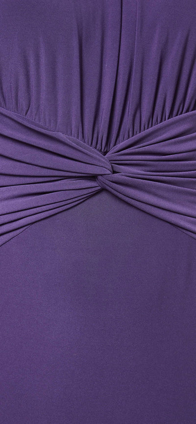 Adrianna Papell - AP1E204090 Long Sleeve Ruched Jersey Sheath Dress In Purple