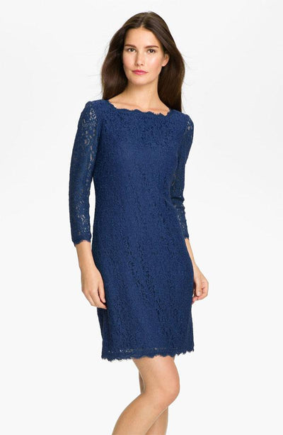 Adrianna Papell - Short Evening Lace Dress 61864780 in Blue