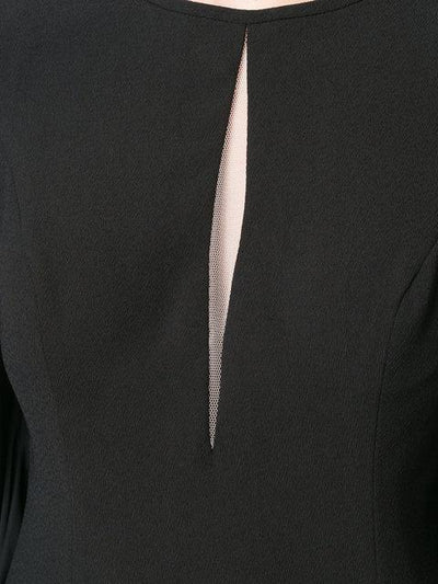 Aidan By Aidanmattox - MN1E201304 Sheer Long Sleeve Jewel Sheath Dress in Black