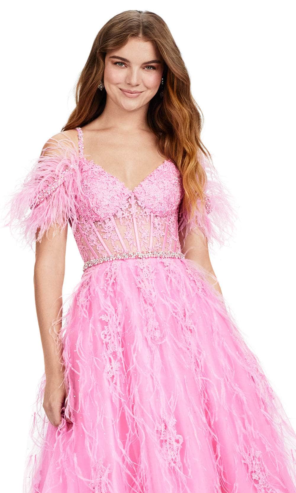 Ashley Lauren 11447 - Beaded Lace Corset Evening Gown 00 / 