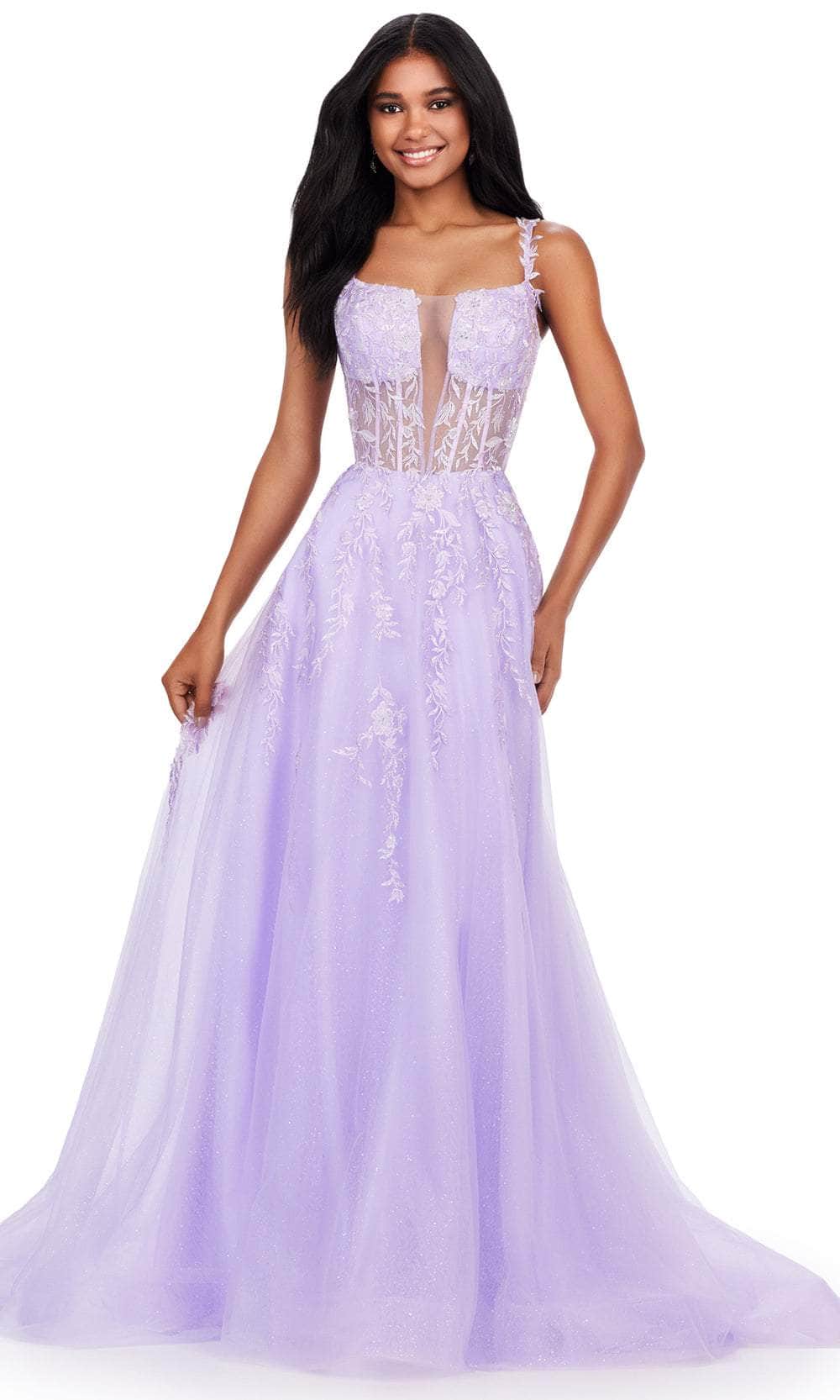 Ashley Lauren 11526 - Lace-Up Back V-Neck Prom Gown Prom Dresses
