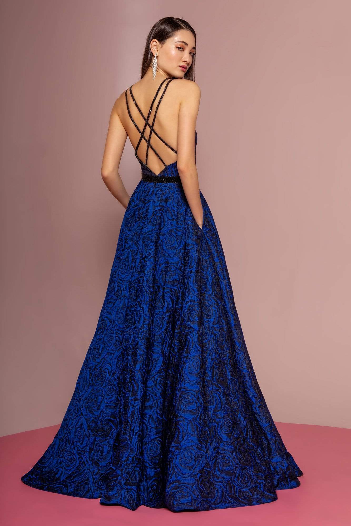 Elizabeth K - GL2676 Embellished Jacquard A-line Dress Special Occasion Dress