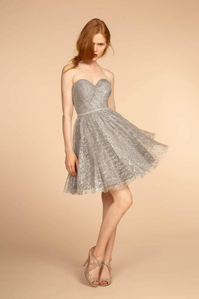 Elizabeth K - GS1627 Strapless Glitter A-Line Cocktail Dress Special Occasion Dress