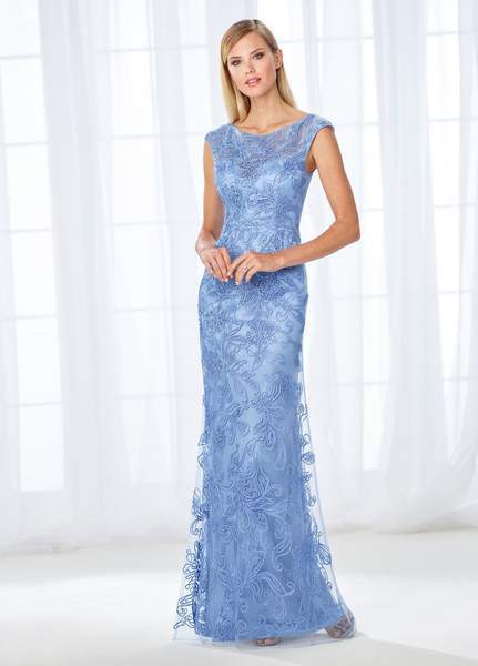 Mon Cheri - 118676SC Lace and Ribbon-work Long Gown