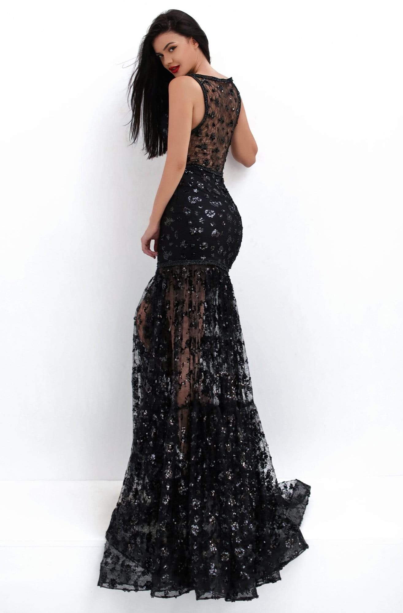 Tarik Ediz - 50751 Embellished Scoop Trumpet Dress Evening Dresses