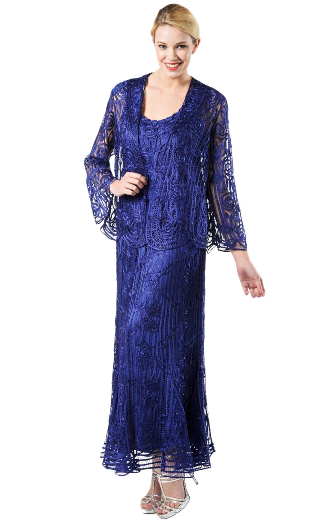 Soulmates - C1067SC Three Piece Full Length Embroidered Dress