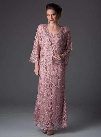 Soulmates - C710 Quarter Bell-Sleeve Jacket Three Piece Skirt Set Mother of the Bride Dresses