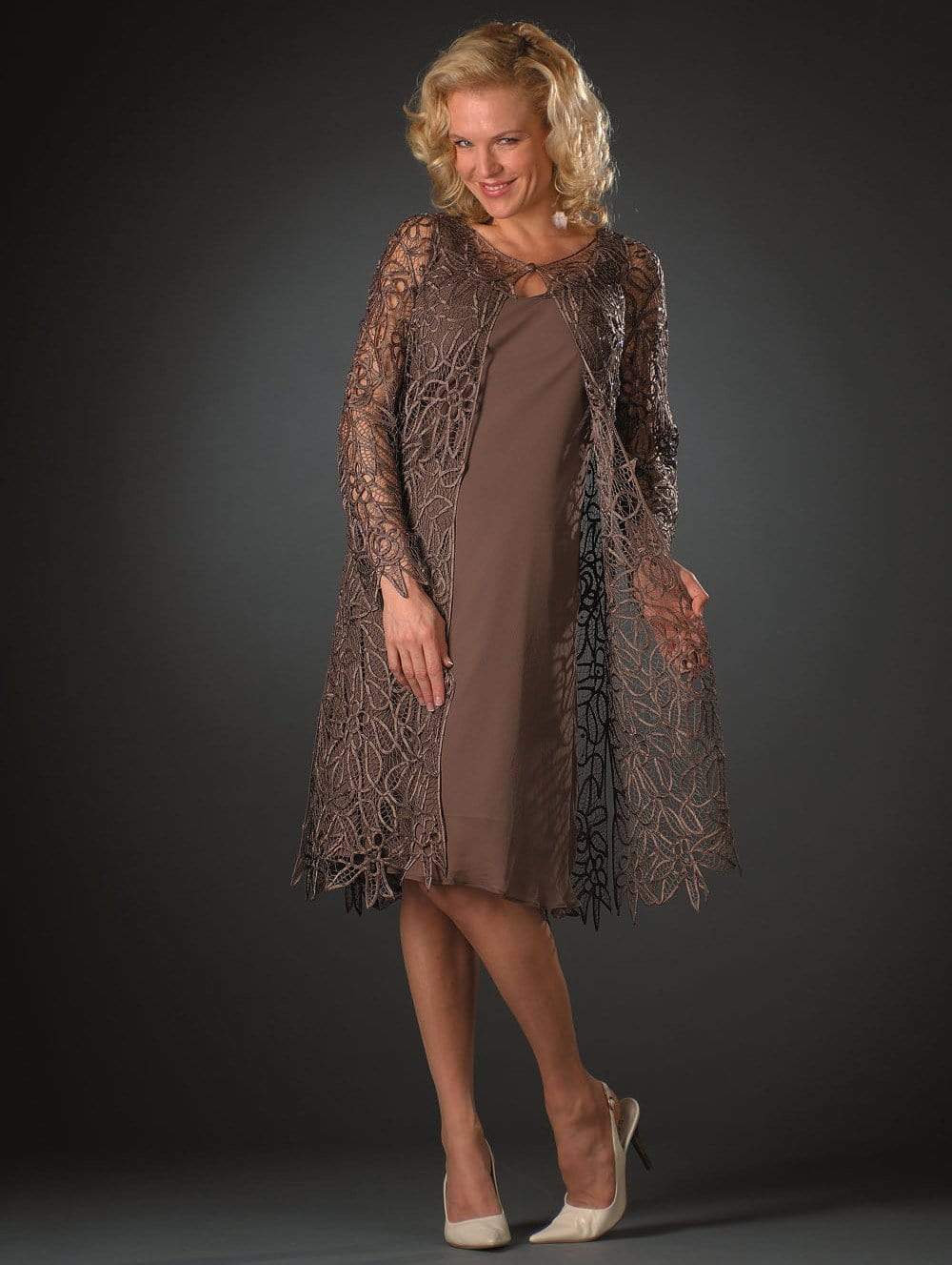 Soulmates - C88001 BEADED DUSTER DRESS 2PC SET Mother of the Bride Dresses