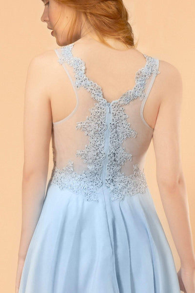 Elizabeth K - GS1613 Embroidered V-neck Chiffon A-line Dress Special Occasion Dress