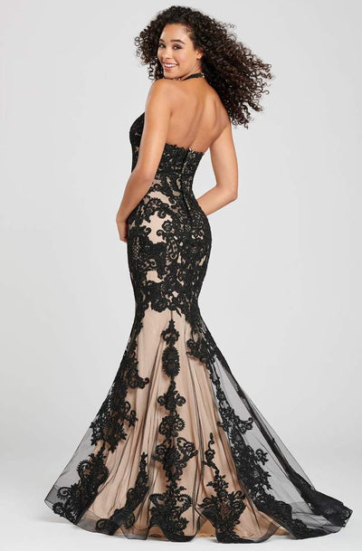 Colette By Daphne - CL12071SC Halter V-Neck Lace Mermaid Gown