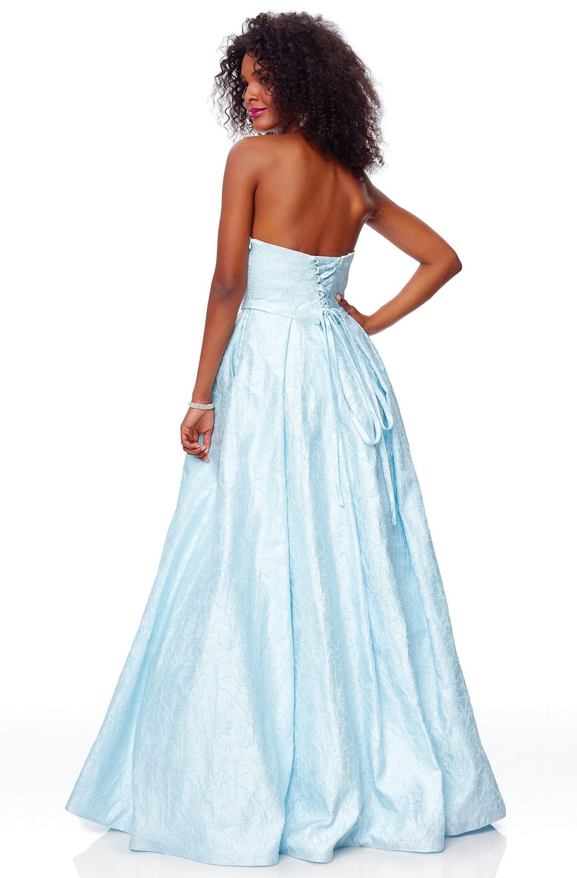 Clarisse - 3705 Strapless Semi-Sweetheart A-Line Gown In Blue
