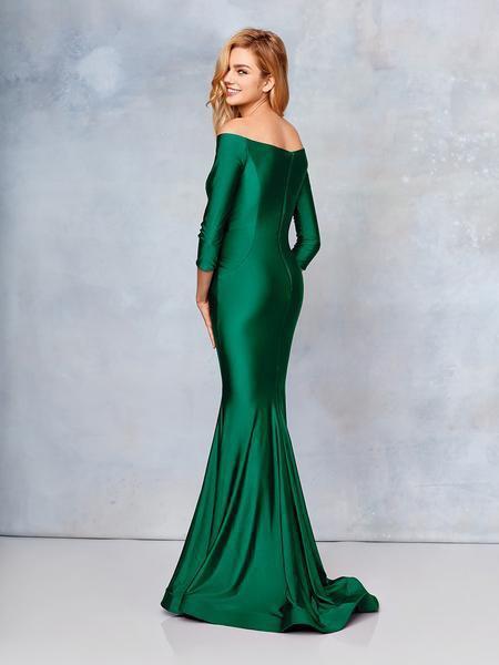 Clarisse - 3841 Quarter Length Sleeve Silky Jersey Mermaid Gown In Green
