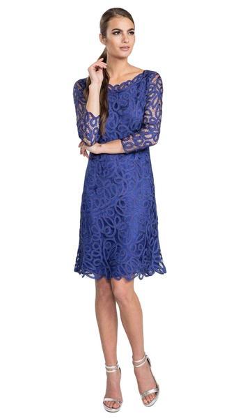 Soulmates - Hand Crochet Classic Short Dress D1322 In Blue
