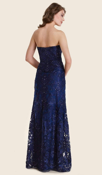 Rina Di Montella - RD2624 Embroidered Strapless Fitted Evening Gown Special Occasion Dress 4 / Navy