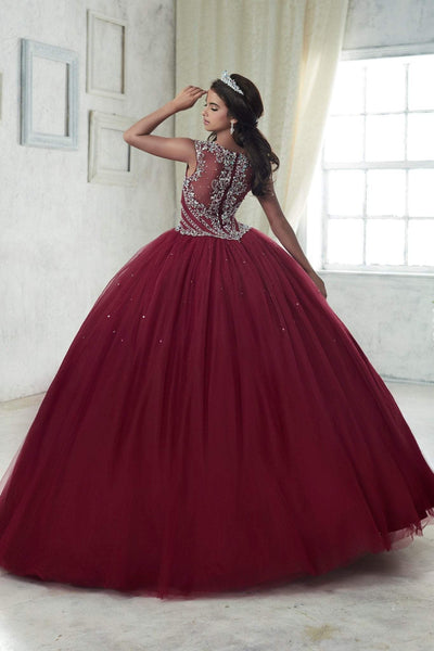 Fiesta Gowns - 56312 Beaded Cap Sleeve Sweetheart Tulle Ballgown Special Occasion Dress