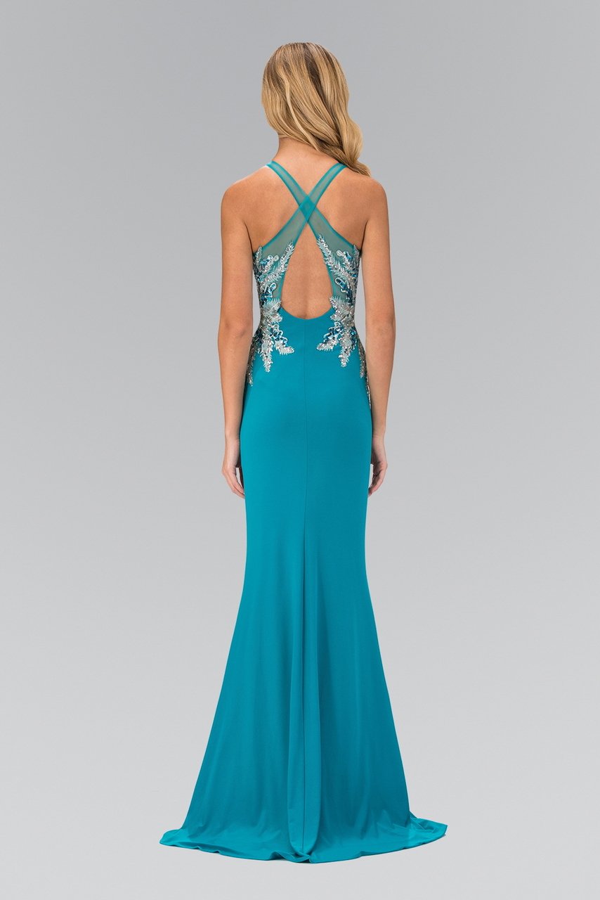 Elizabeth K - GL1387 Jewel Neckline Sequin Embellished Gown Special Occasion Dress