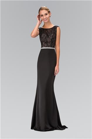 Elizabeth K GL1388- Bateau Sheath Dress with Open Back