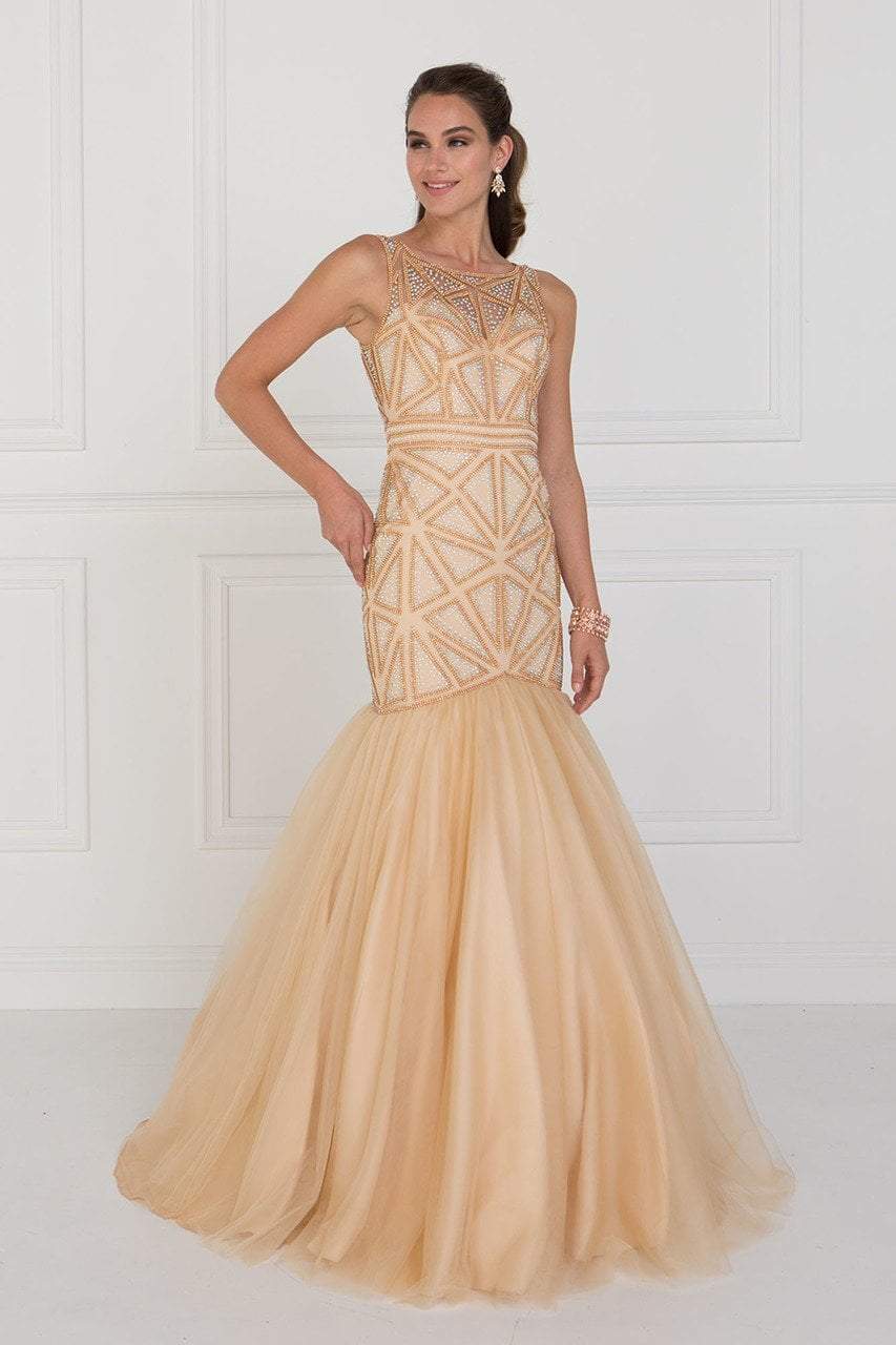 Elizabeth K - GL1510 Sleeveless Fitted Tulle Trumpet Gown Special Occasion Dress