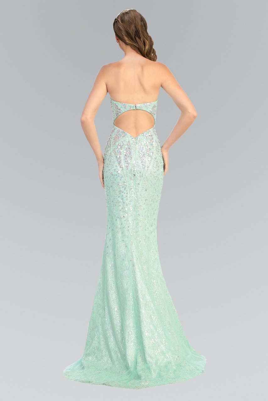Elizabeth K - GL2004 Sequined Lace Sweetheart Mermaid Gown Special Occasion Dress XS / Mint