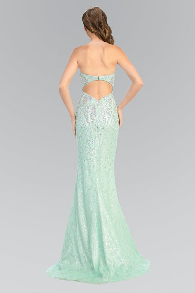 Elizabeth K - GL2004 Sequined Lace Sweetheart Mermaid Gown Special Occasion Dress XS / Mint