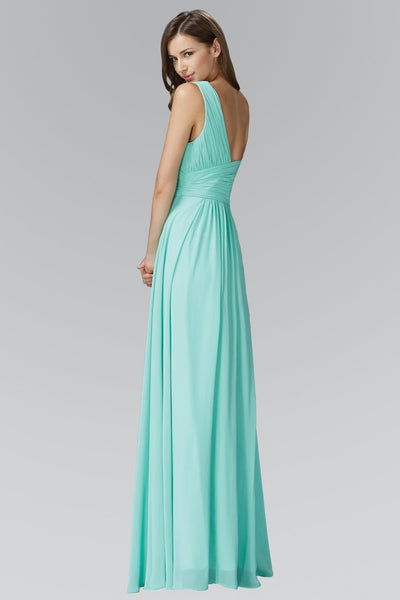 Elizabeth K - GL2028 Asymmetrical Ruched Chiffon Gown Special Occasion Dress XS / Tiffany
