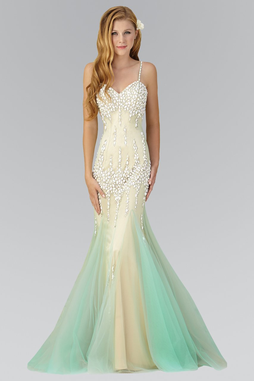 Elizabeth K - GL2081 Spaghetti Strap Sweetheart Neckline Gown Special Occasion Dress XS / Tiffany/Nude