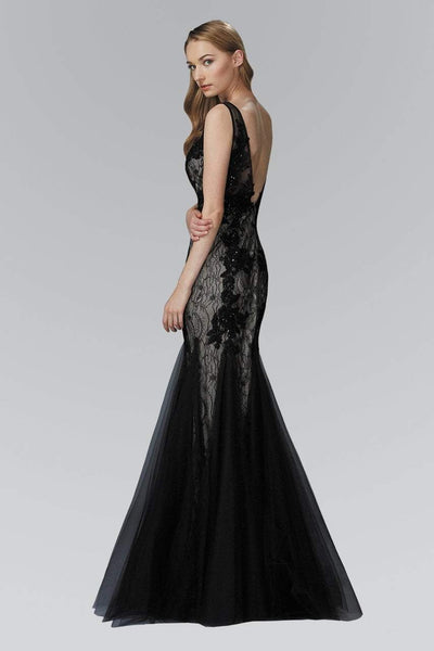 Elizabeth K - GL2159 Illusion Neckline with Open Back Mermaid Gown Special Occasion Dress