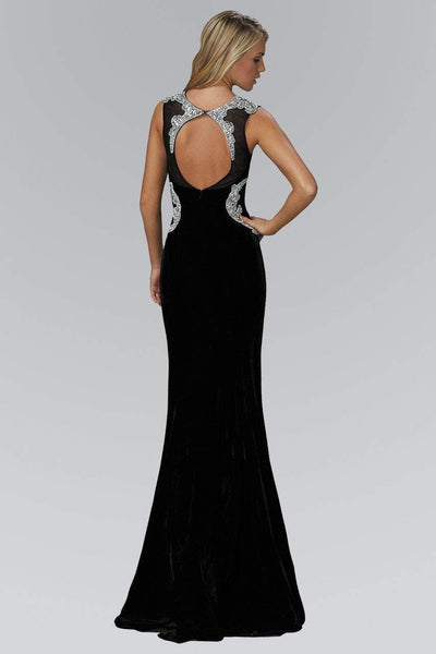 Elizabeth K - GL2167 Scoop Neckline with Open Back Velvet Gown Special Occasion Dress