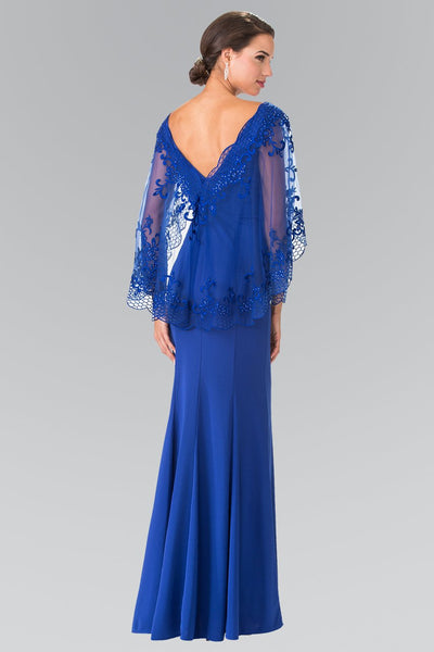 Elizabeth K - GL2235 Embroidered V-Neck Sheath Gown Special Occasion Dress