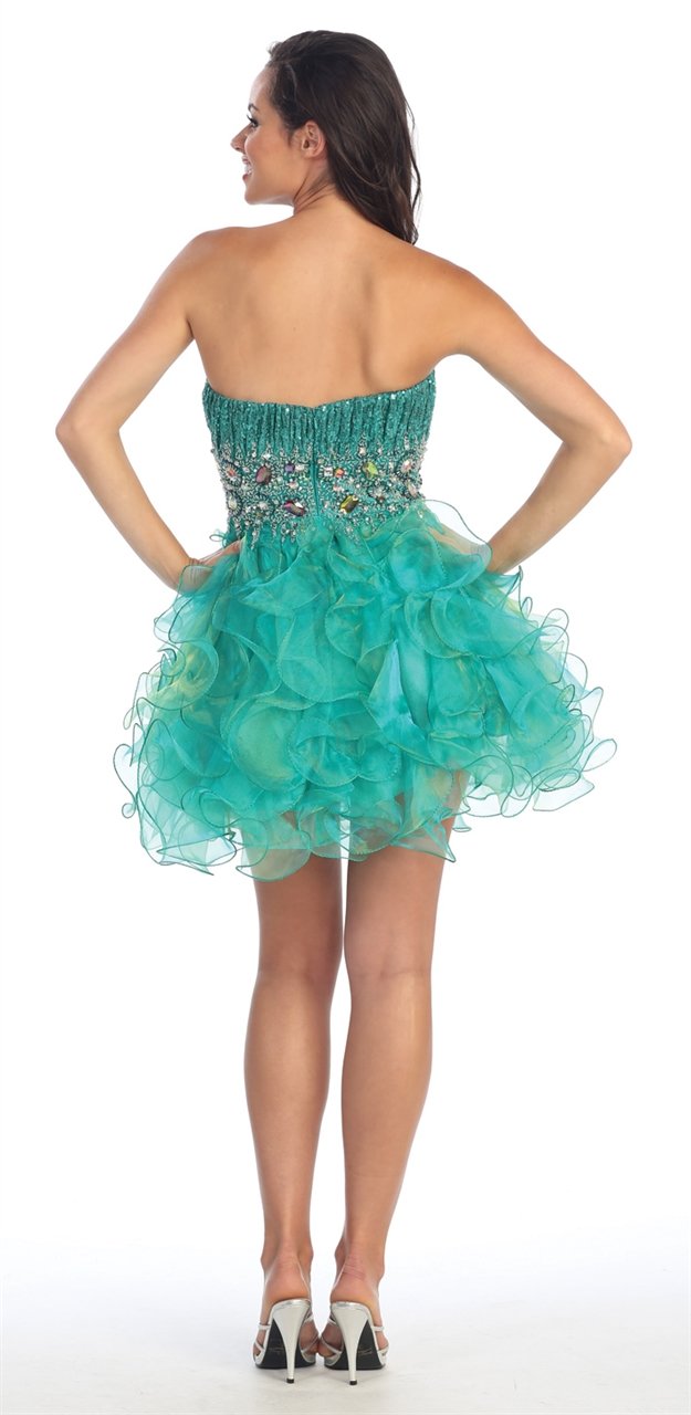 Elizabeth K - GS1025 Strapless Ruffled Cocktail Dress Special Occasion Dress