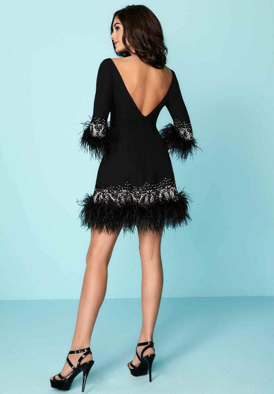 Tiffany Homecoming - 27142 Embellished Bateau Feathered Sheath Dress Special Occasion Dress