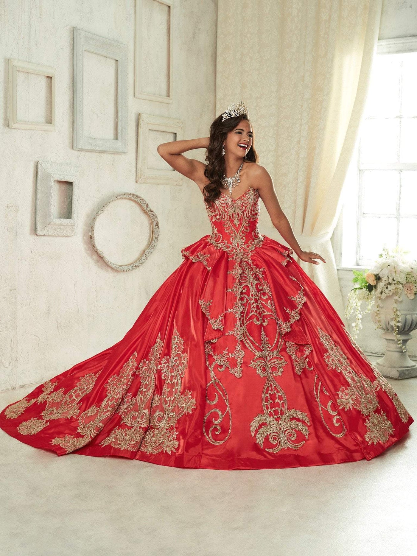 Quinceanera Collection - 26842 Metallic Embroided Sweetheart Ballgown Special Occasion Dress
