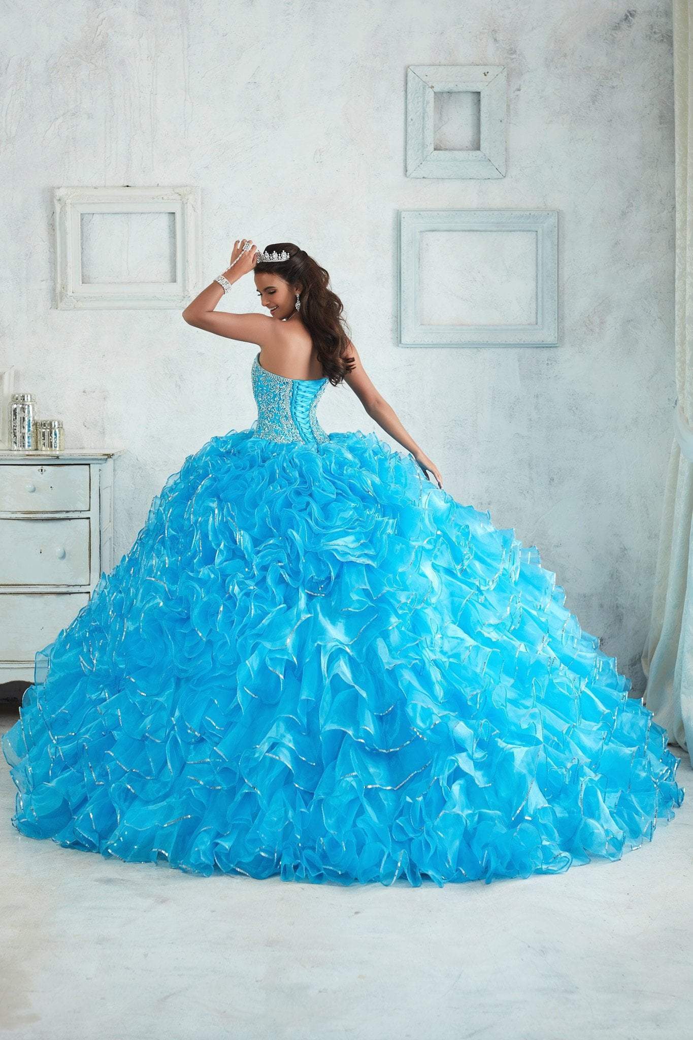 Quinceanera Collection - Studded Ruffle Organza Ballgown 26850SC