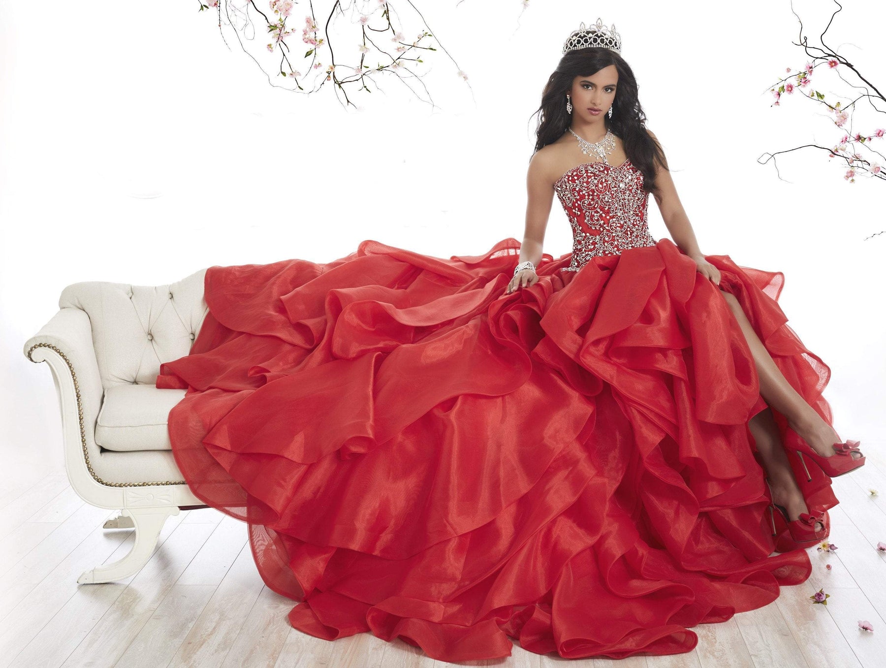 Quinceanera Collection - 26867 Beaded Sweetheart Ruffled Ballgown Special Occasion Dress