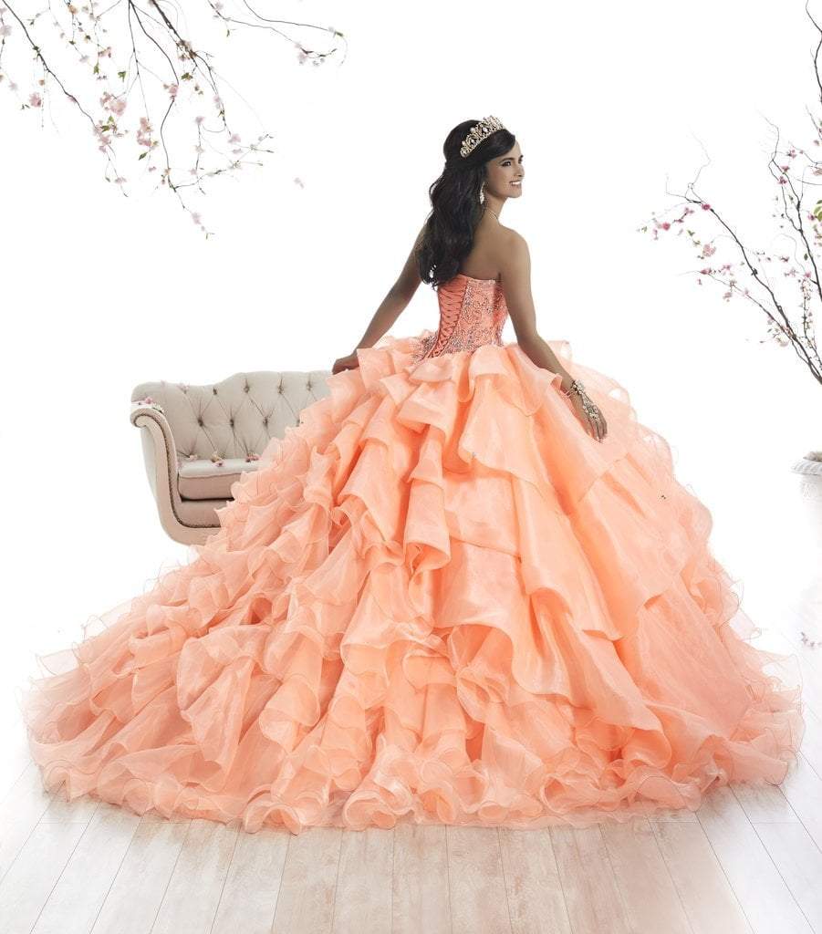 Quinceanera Collection - 26872 Beaded Strapless Ruffled Ballgown Special Occasion Dress