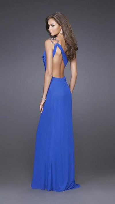 La Femme - One Shoulder Elegant Prom Gown 15417 In Blue