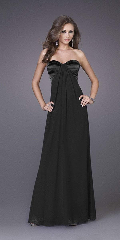 La Femme - Strapless Sweetheart Long Dress 14589 In Black