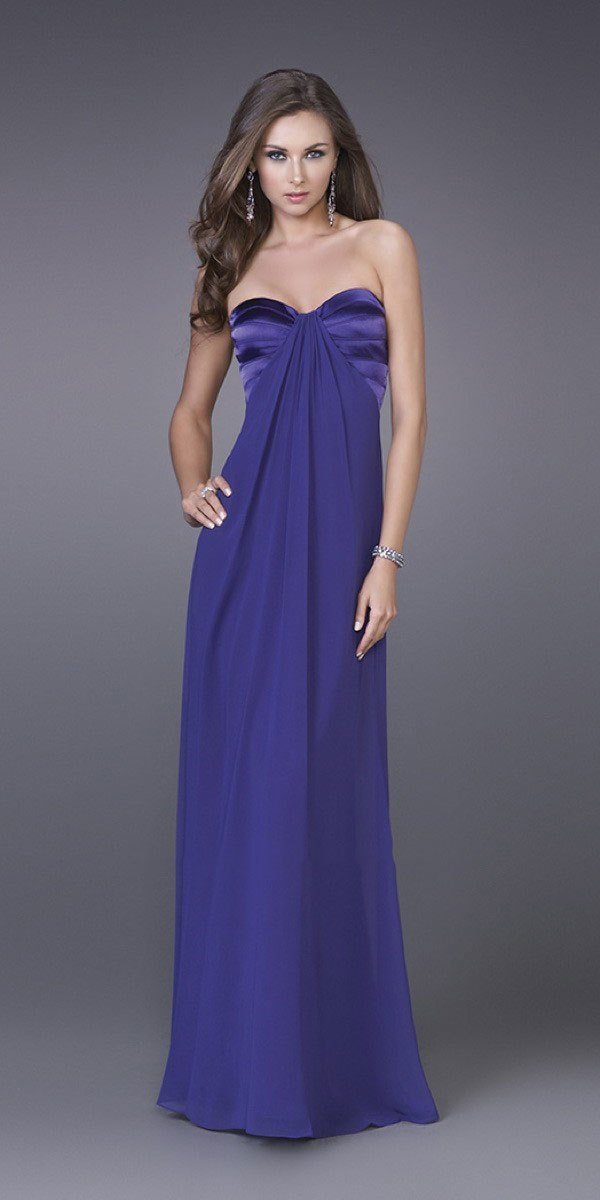 La Femme - Strapless Sweetheart Long Dress 14589 In Purple