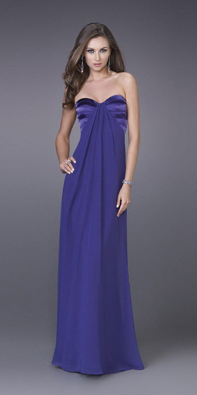 La Femme - Strapless Sweetheart Long Dress 14589 In Purple